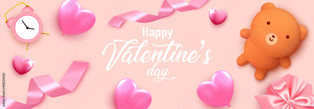 Valentine set card. Romantic day background love poster to promotion. Sale banner with hearts and gifts. Special offer to romantic day. Valentine set card. Romantic day background love poster to promotion. Sale banner with hearts and gifts. Special offer to romantic day.