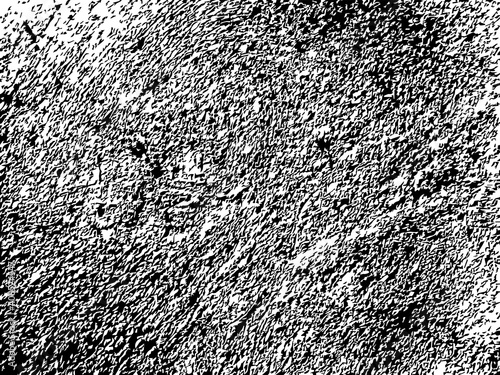 Grungy vector texture of brushed plaster wall. Dark rough concrete surface. Black splatter on white background