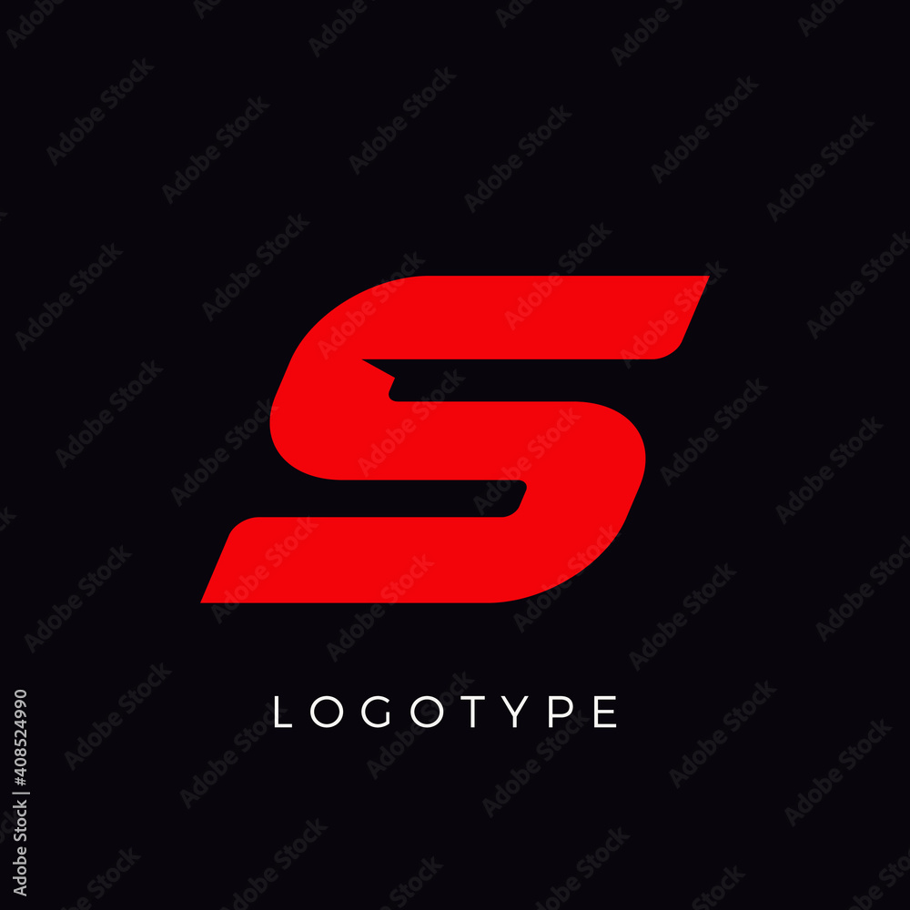 Speed letter S. Red race monogram logo. Italic bold racing style vector latin character. Letter for branding. Typeset design. Speed letter S. Red race monogram logo. Italic bold racing style vector latin character. Letter for branding. Typeset design.
