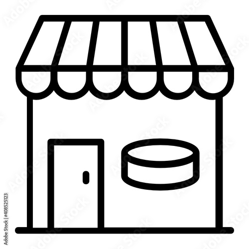 Equipment Store Concept, Buy Hockey accessories Online Vector line Icon Design, Ice hockey Symbol on white background, contact team game Sign, Winter Sport equipment Stock,