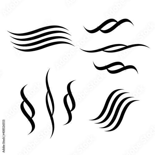 Lettering underlines. Underlines calligraphy drawing element vector