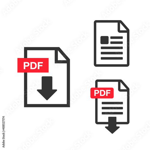 PDF Download icon. File download icon. Document text, symbol web format information