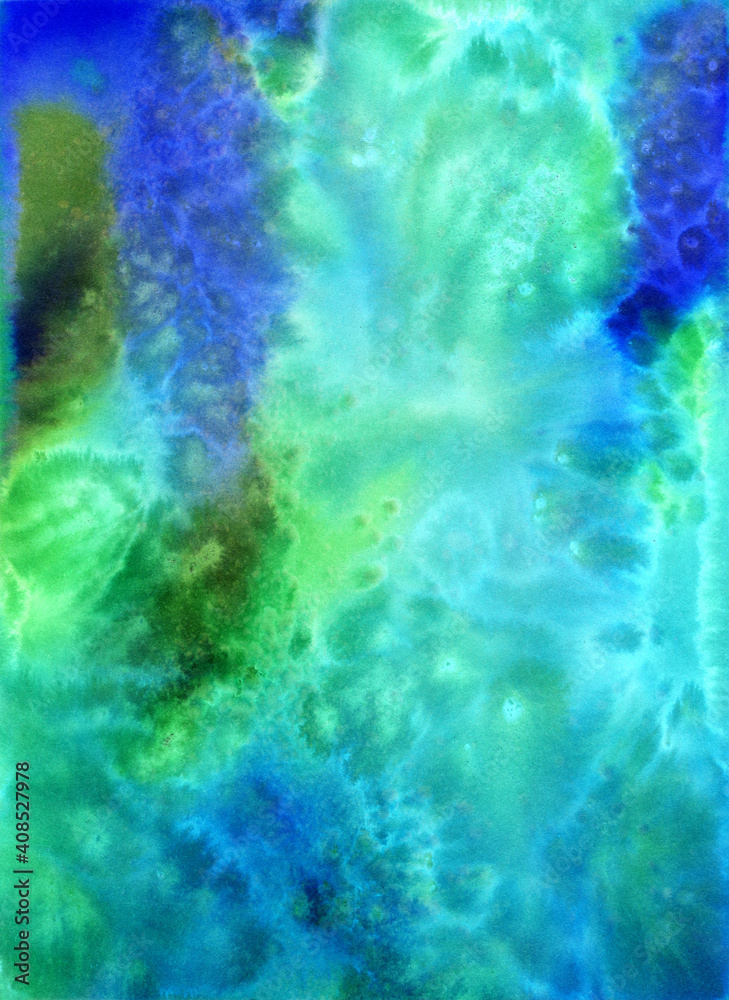 Fototapeta premium Magic watercolor background hand drawing. Drawing on paper, scanned image.