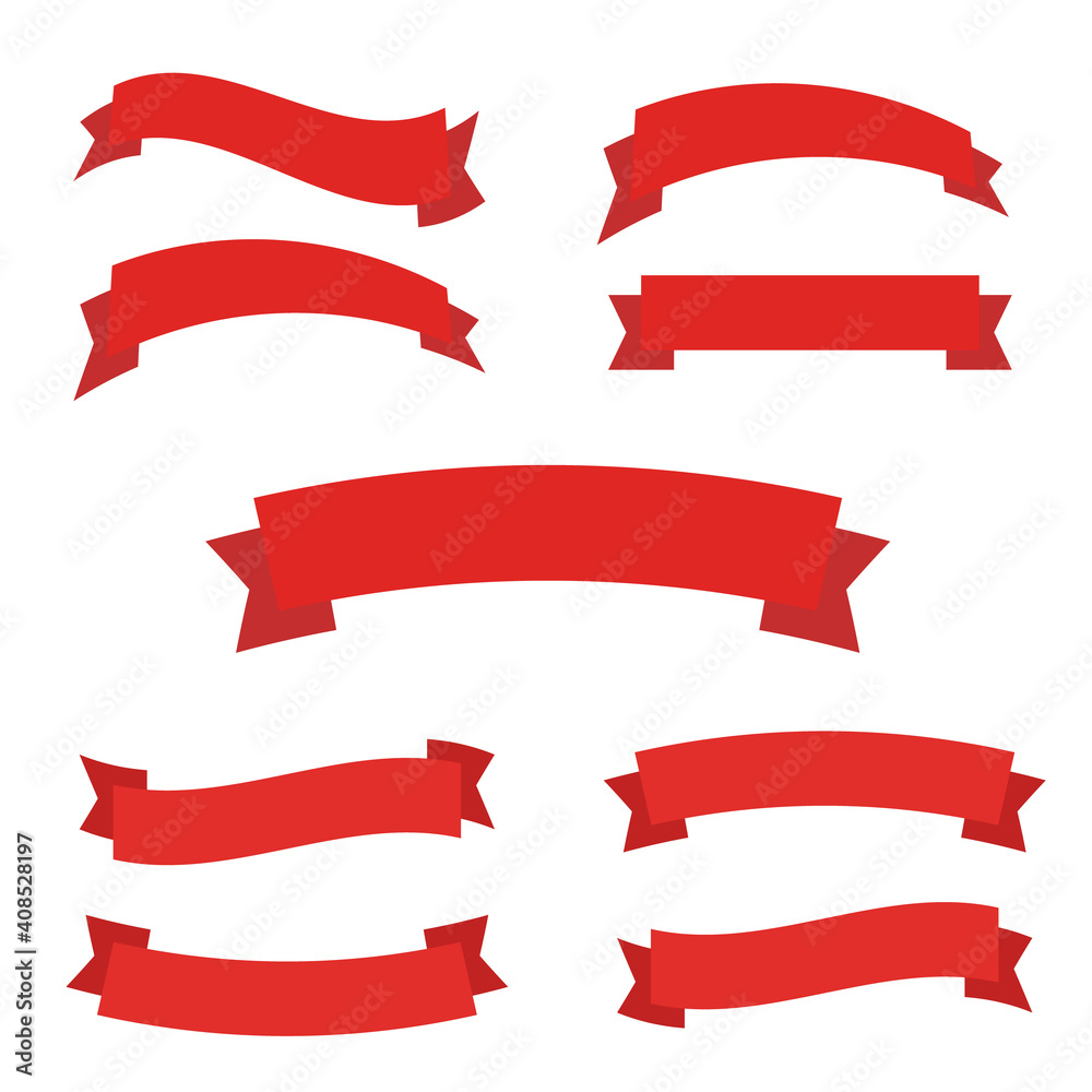 Set of ribbons for anniversary. Banner ribbon vector