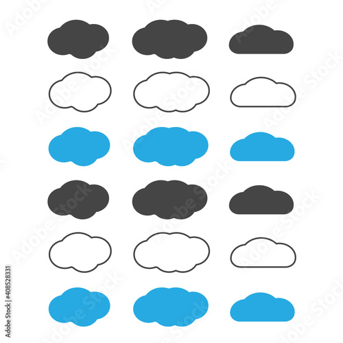 Clouds shapes icons. Cloud application vector background