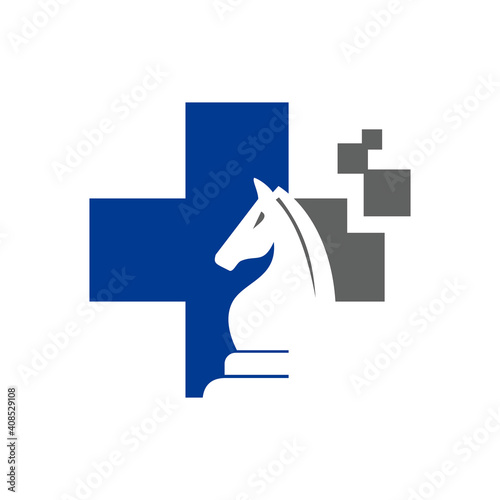 Abstract horse chest logo design template vector