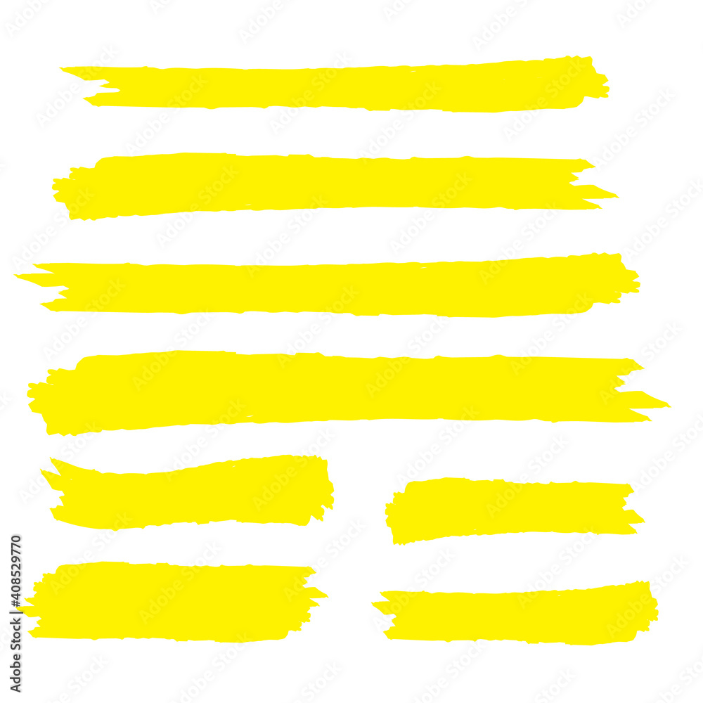 Obraz premium yellow marker text selection. Yellow watercolor hand drawn highlight