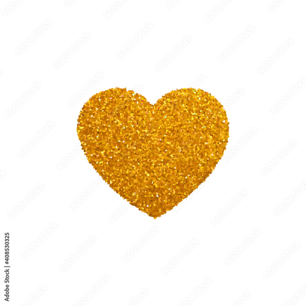 Crystal shiny heart on white background, gold color
Crystal shiny heart on white background, gold color