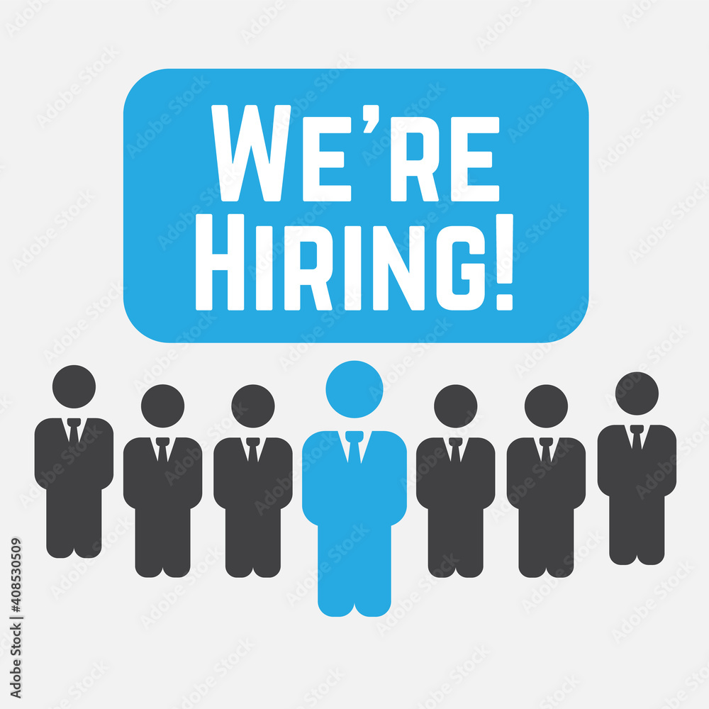 We are hiring. Hire recruiting, hiring work concept vector illustration We are hiring. Hire recruiting, hiring work concept vector illustration