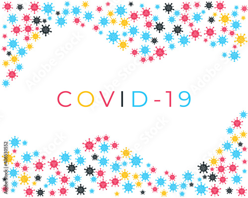 Corona virus or COVID-19 cells background, new virus from Wuhan, China in 2019. Background vector of Corona disease outbreak situation concept