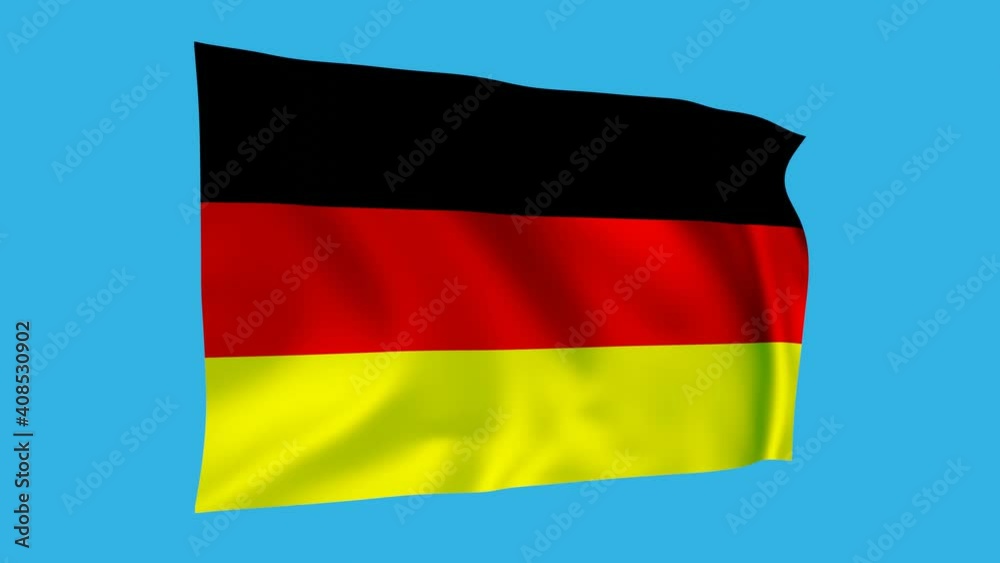 The flag of German animation, Germany 3D waving flag on blue screen, national flag 4K animation background. The flag of German animation, Germany 3D waving flag on blue screen, national flag 4K animation background.