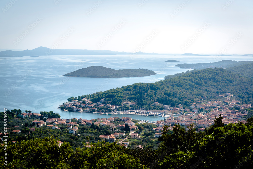 View from Korinjak, the highest per of the island at 166m above sea level, Island of Iz, Zadar archipelago, Dalmatia, Croatia