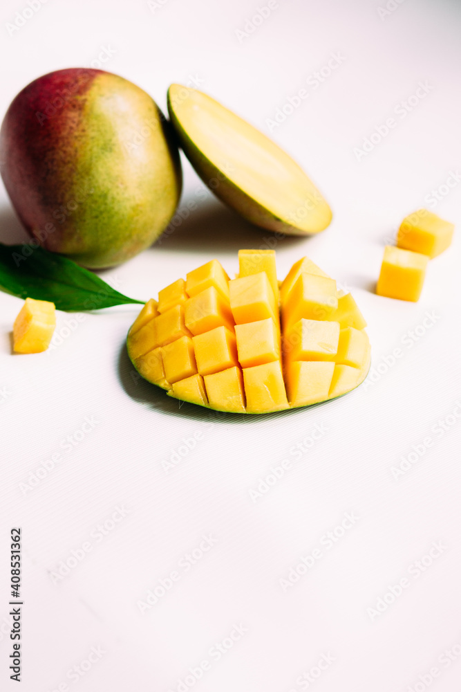 Ripe mango on a white background. Ripe mango on a white background.