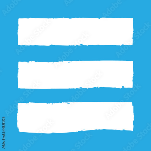 Paper ribbons with jagged edges. Grange paper sheets. Ripped paper blank