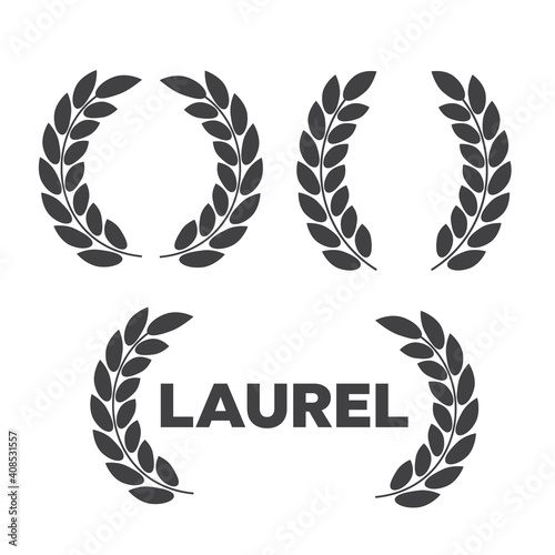 Laurel Wreaths Vector. Award signs with laurel wreath