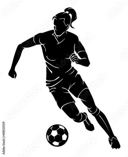 Woman's Soccer, Front View Sport Silhouette