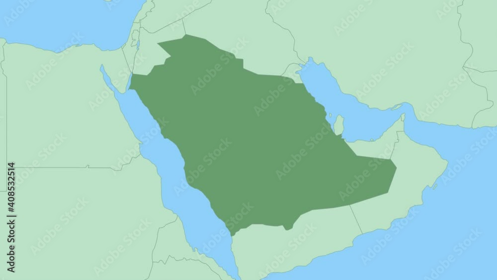 Map of Saudi Arabia with pin of country capital. Saudi Arabia Map with neighboring countries in green color.
Map of Saudi Arabia with pin of country capital. Saudi Arabia Map with neighboring countries in green color.