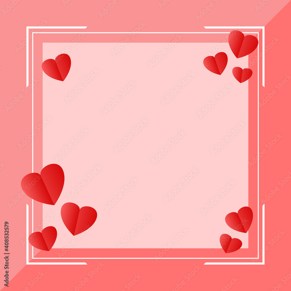 love and care concept background. heart with blank space for add text and picture for Valentine's day or website banner and paper card decoration design 