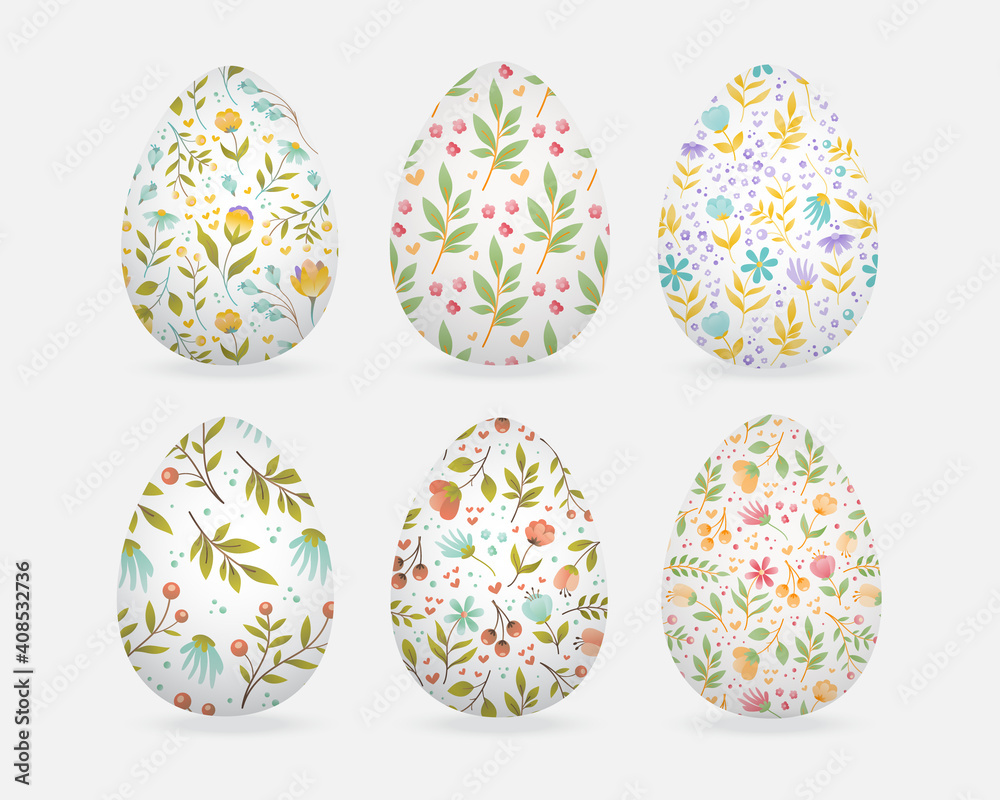 Easter greeting card with decorative eggs and hand lettering