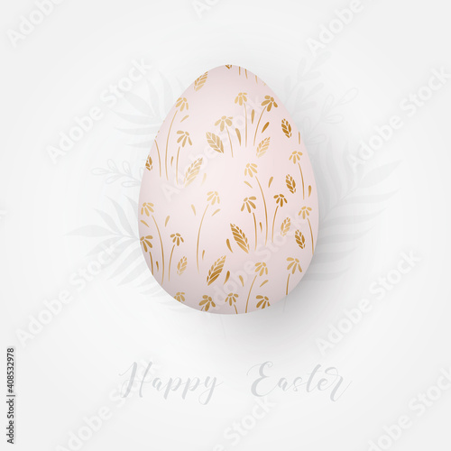 Easter greeting card with decorative egg and hand lettering