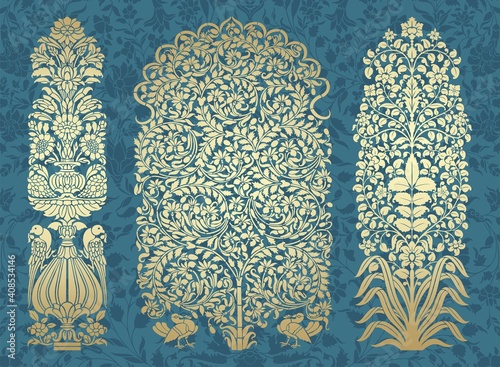 paisley floral pattern, textile , Rajasthan, royal India	