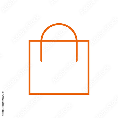 Einkaufstasche, Tüte - Icon, Symbol, Piktogramm, grafisches Element - Vektor - Kontur - orange