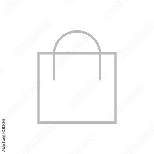 Einkaufstasche, Tüte - Icon, Symbol, Piktogramm, grafisches Element - Vektor - Kontur - grau