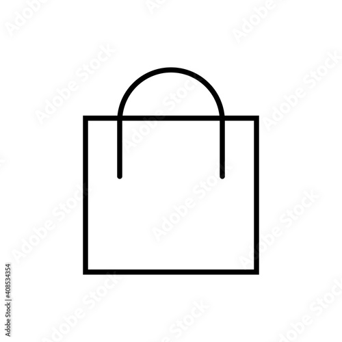 Einkaufstasche, Tüte - Icon, Symbol, Piktogramm, grafisches Element - Vektor - Kontur - schwarz