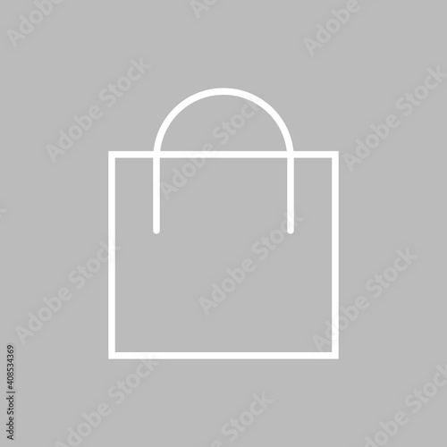 Einkaufstasche, Tüte - Icon, Symbol, Piktogramm, grafisches Element - Vektor - Hintergrund - grau weiß 