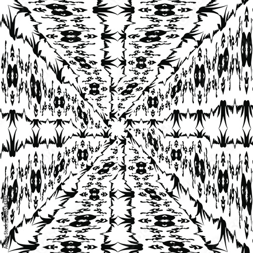 Geometric vector pattern with triangular elements. abstract ornament for wallpapers and backgrounds. Black and white colors. 