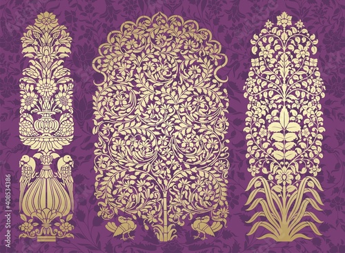 paisley floral pattern, textile , Rajasthan, royal India	