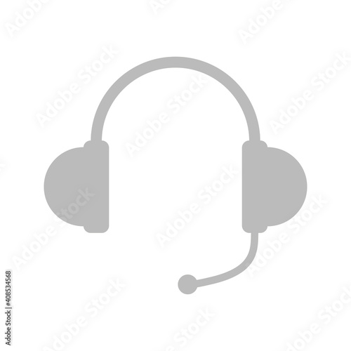 Headset, Kopfhörer - Icon, Symbol, Piktogramm, grafisches Element - Vektor - Kontur - grau