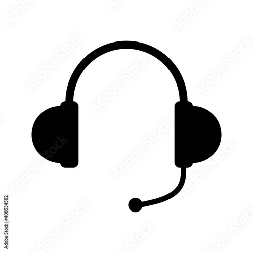 Headset, Kopfhörer - Icon, Symbol, Piktogramm, grafisches Element - Vektor - Kontur - schwarz