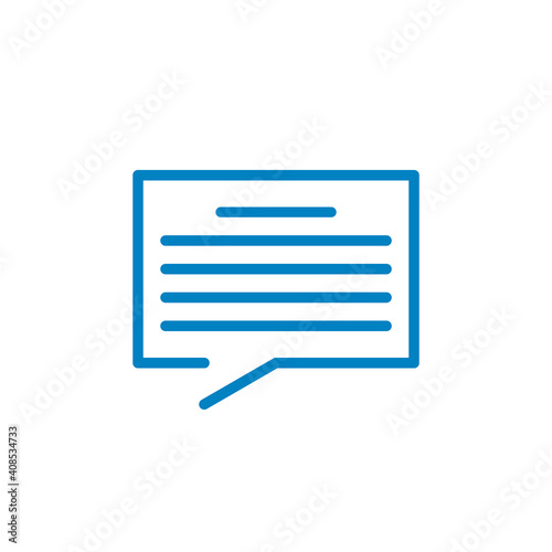 Kontakt, Dialog, Sprechblase - Icon, Symbol, Piktogramm, grafisches Element - Vektor - Kontur - blau
