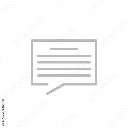 Kontakt, Dialog, Sprechblase - Icon, Symbol, Piktogramm, grafisches Element - Vektor - Kontur - grau