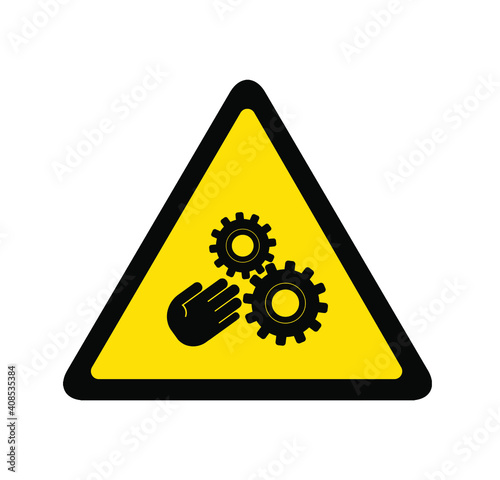 Crush hazard sign on white background	