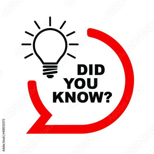 did you know sign on white background	