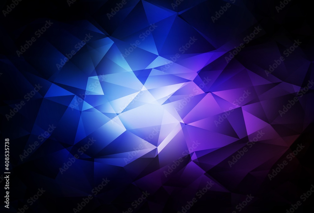 Obraz premium Dark Pink, Blue vector shining triangular background.