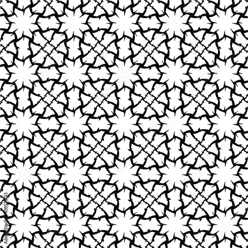 Geometric vector pattern with triangular elements. abstract ornament for wallpapers and backgrounds. Black and white colors. 