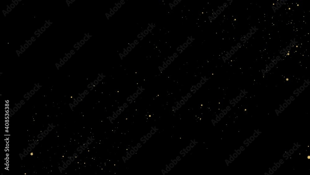 Star Dust. Golden Particles Background. Loop