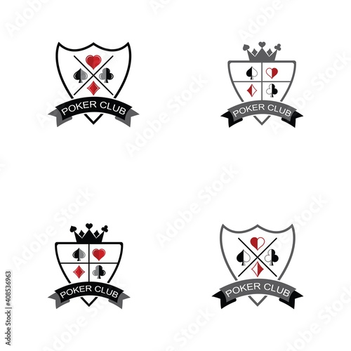 Set of Poker Club Logo Design for Casino Business, Gamble, Card Game, Speculate, etc