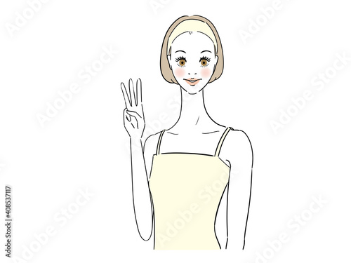3 ハンドサインを出す女性