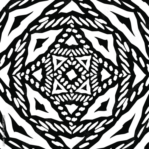 Geometric vector pattern with triangular elements. abstract ornament for wallpapers and backgrounds. Black and white colors.
