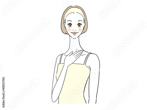 誠意を示す ハンドサインを出す女性