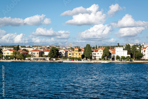 View of the cityscape from a boat, Zadar, Dalmatia, Croatia