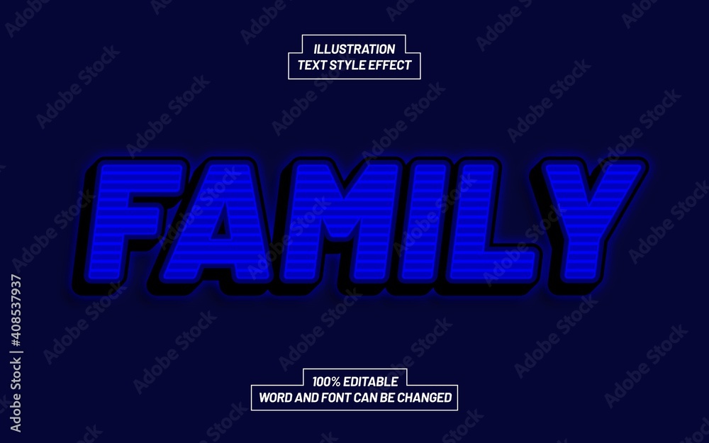 Family 3D Bold Text Style Effect