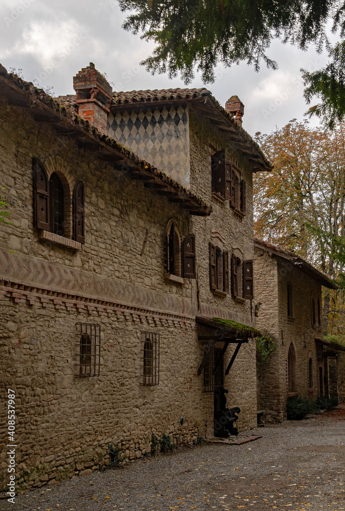 In der Altstadt von Grazzano Visconti in der Emilia-Romagna in Italien 