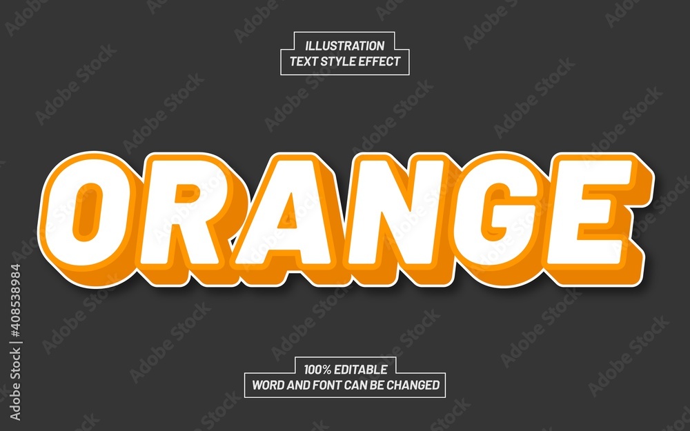 Orange White Text Style Effect