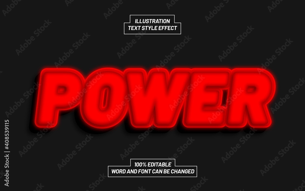 Power 3D Bold Text Style Effect