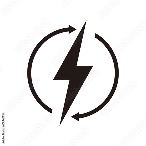 Simple, circular lightning bolt logo icon